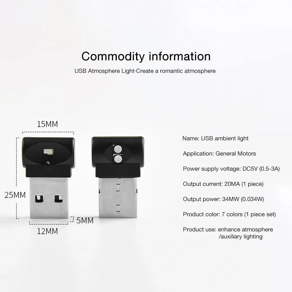 Mini USB LED Car Light | Auto Interior Atmosphere Light