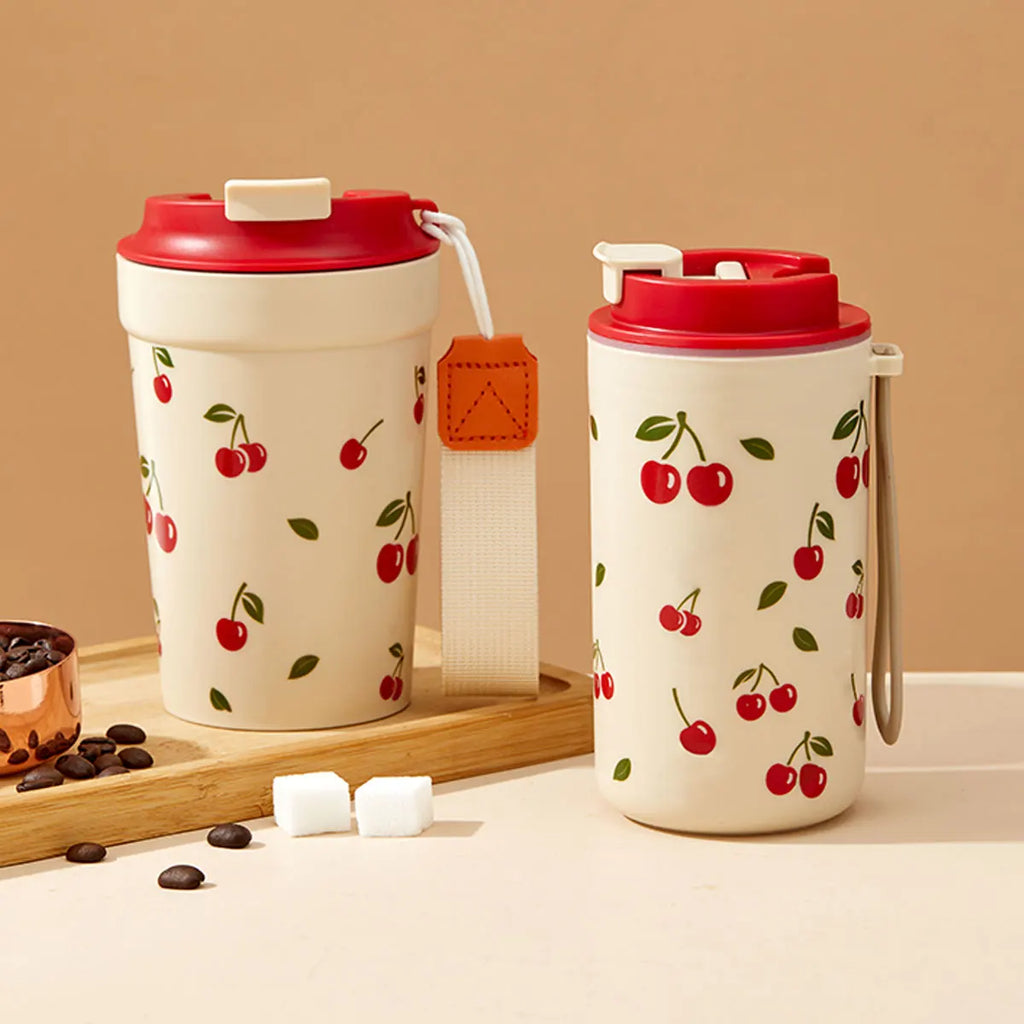 WORTHBUY Travel Coffee Mug | Portable Leak Proof Plastic Cup with Nylon Rope
