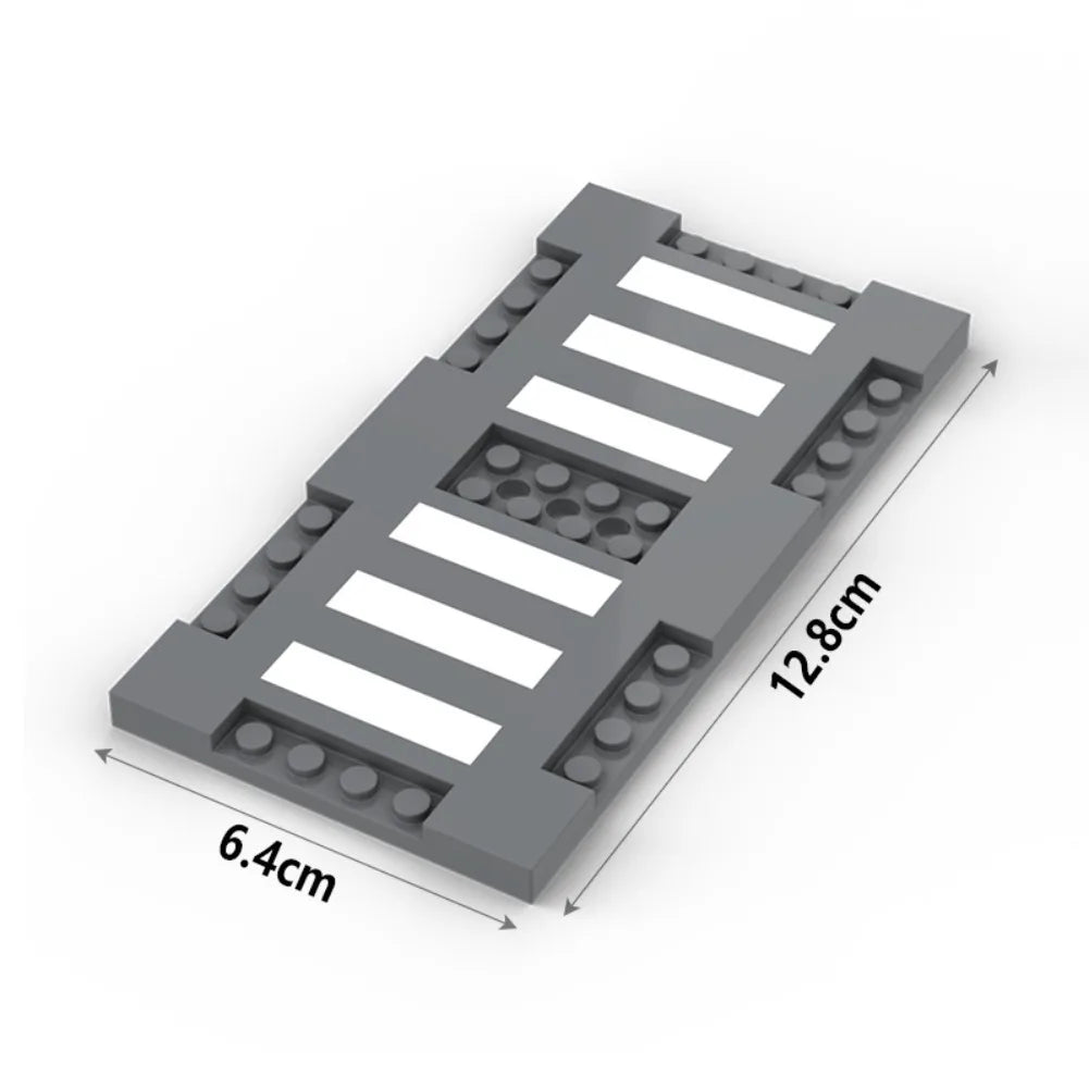 City Road Street Baseplate Building Blocks | Pedestrian Crossing Base Compatible with Major Brands