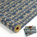 Navy Blue Kraft Christmas Wrapping Paper Roll | Snowflake, Floral and Reindeer Design