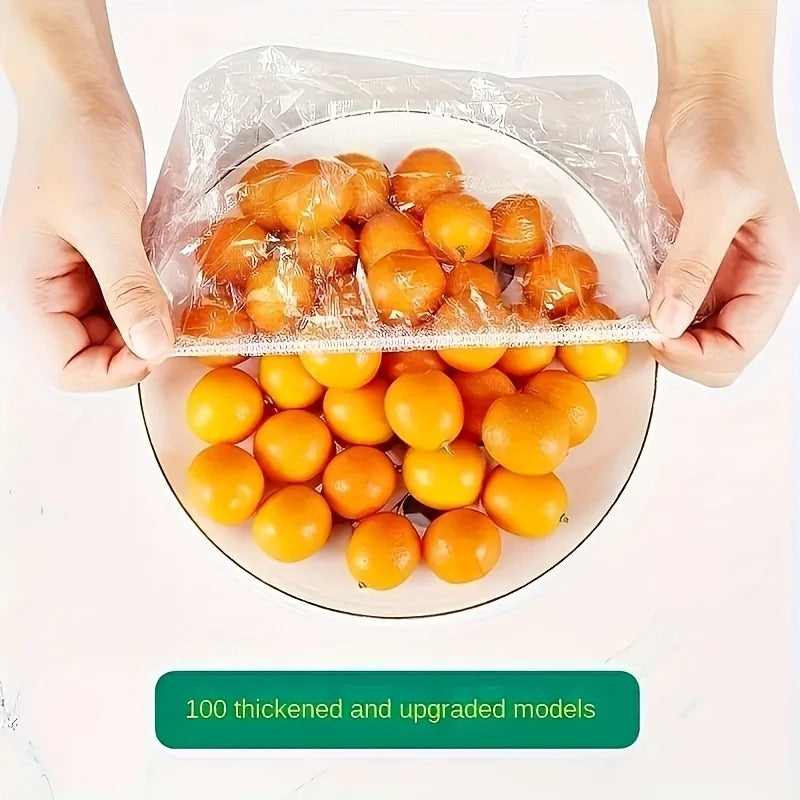 100pcs Reusable Elastic Food Covers | Transparent Stretchable Bowl Plate Seals