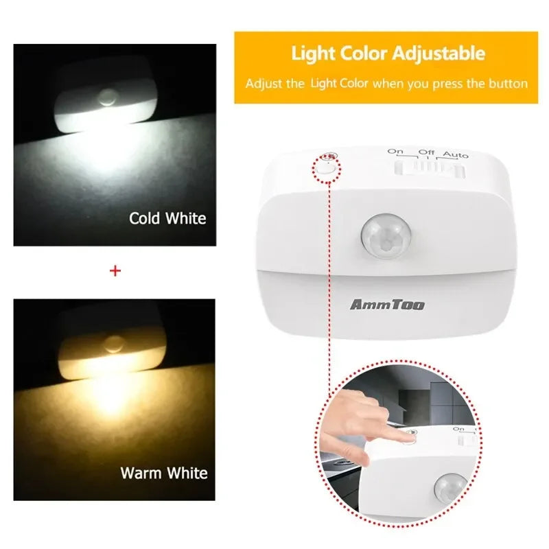 LED Night Light with Motion Sensor | Smart Plug-In Wall Lamp for Hallway, Stair, Kitchen, Bedroom