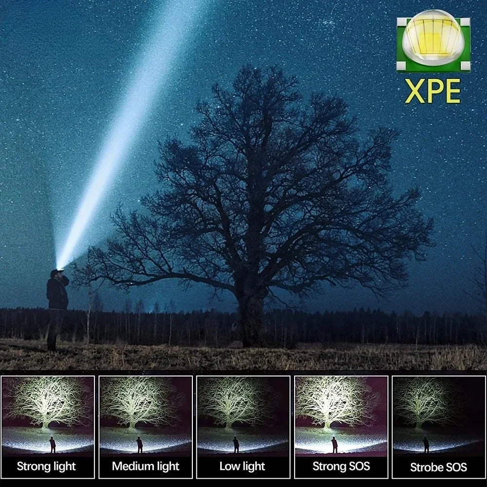 USB Rechargeable LED Flashlight | High Power Zoomable Torch for Camping and Emergencies