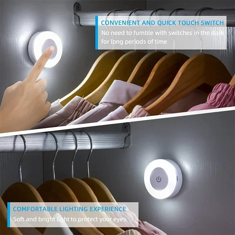 Magnetic Round Book Light | Portable LED Desk Lamp with Touch Sensor