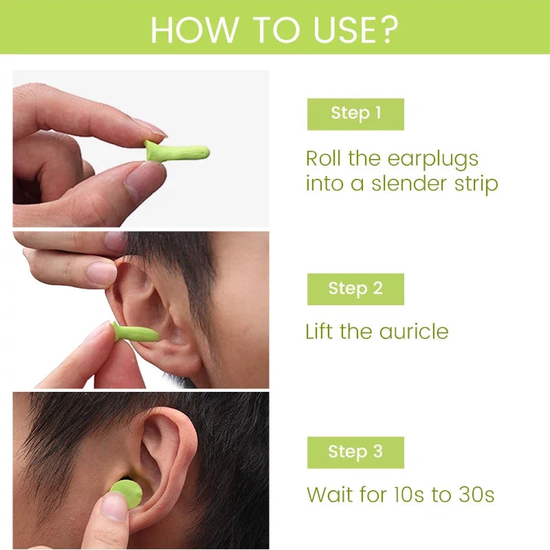 Sleeping Noise Reduction Earplugs | Slow Rebound Sponge Earplugs for Women with Small Ear Canals