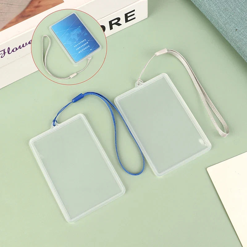 Transparent Card Holder Case | Waterproof ID Card Sleeve with Lanyard