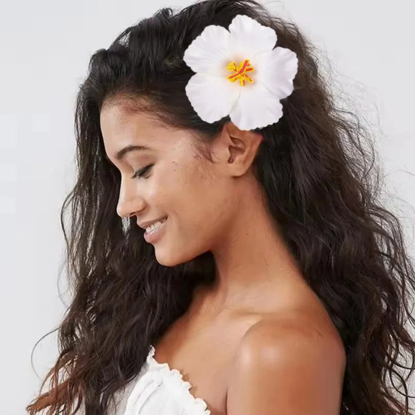 Hawaiian Flower Hair Clips for Summer | 2 or 5 Pack Tropical Hair Accessories
