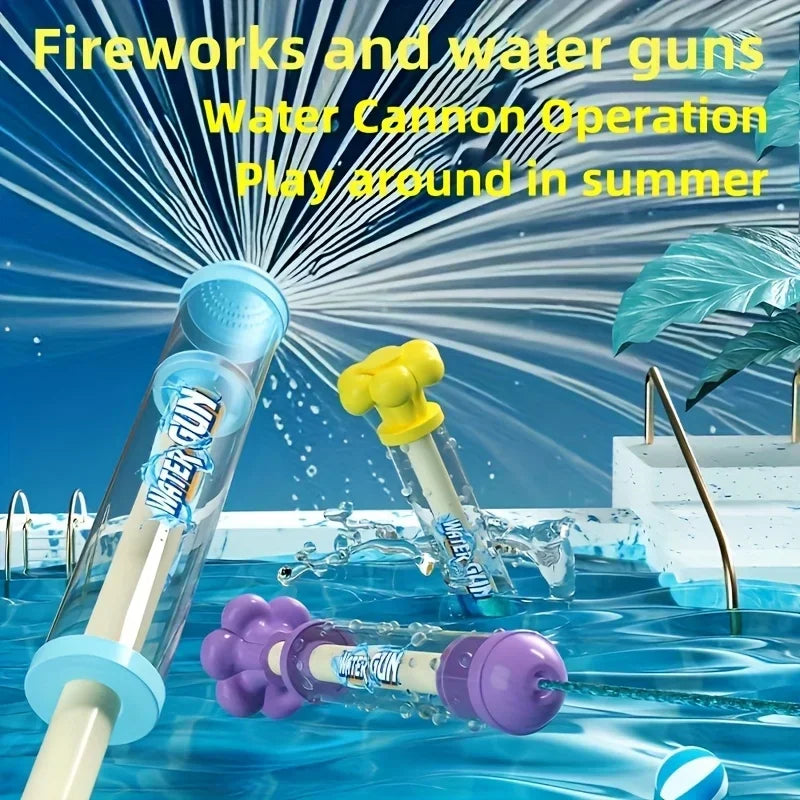 Water Blaster Firework Spray Toy | Large Capacity Pull-Back Splash Gun for Outdoor Fun