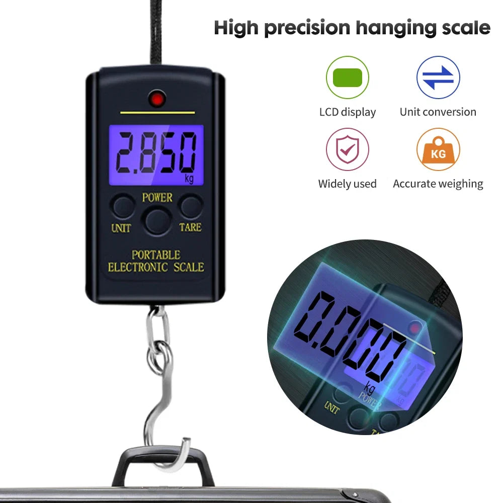 Portable 40kg Hanging Digital Scale for Fishing and Luggage Travel