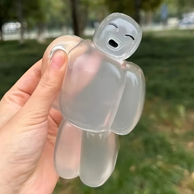 Transparent Jelly Robot Squishy Toy | Super Soft Slow Rebound Water Sense Stress Reliever