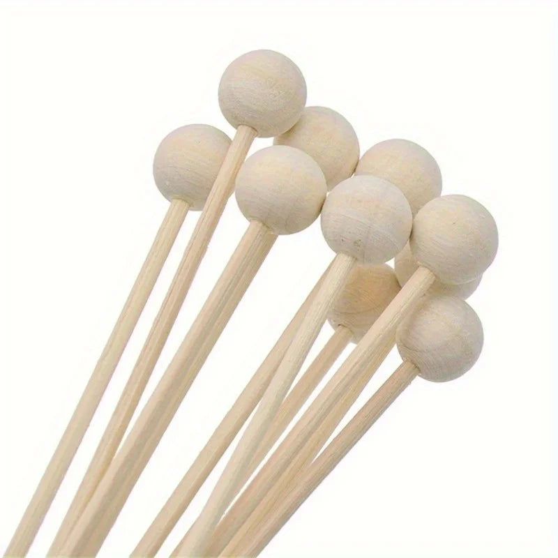 30Pcs Wood Bead Aroma Diffuser Sticks | Natural Rattan Reed Sticks for Home Fragrance