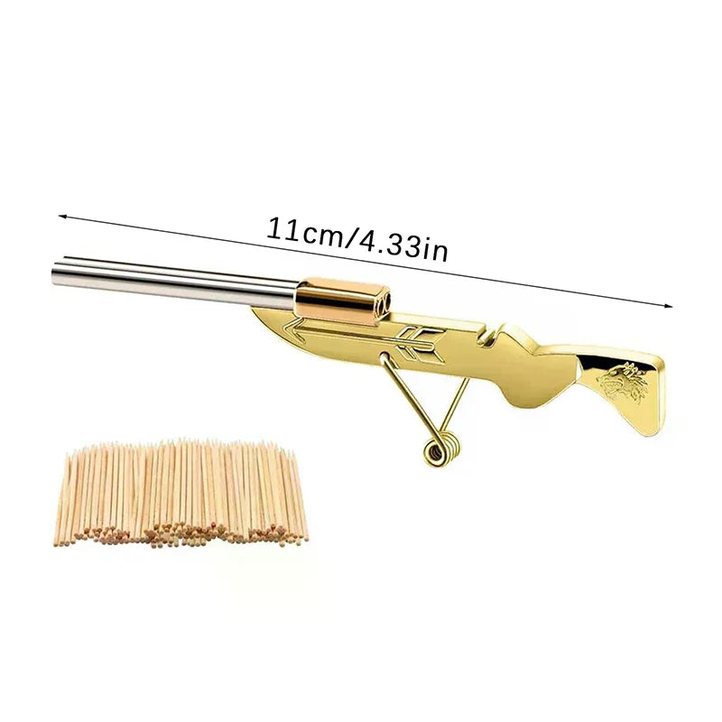 Mini Toothpick Gun | Metal Toy Shooting Game for Stress Relief