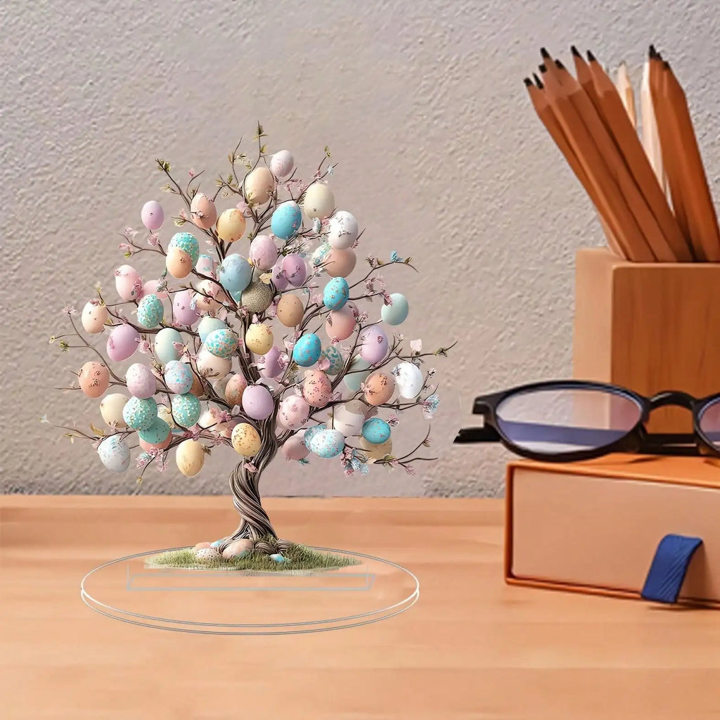 Bohemian Bird Egg Tree Tabletop Decor | Acrylic Easter Home Decoration