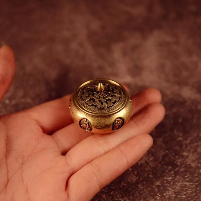 Retro Brass Incense Burner with Zodiac Signs | Home Decor Censer