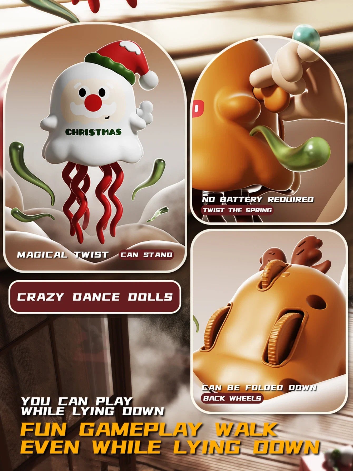 Magical Dancing Christmas Snowman or Elk Toy | Festive Wind-Up Clockwork Decoration