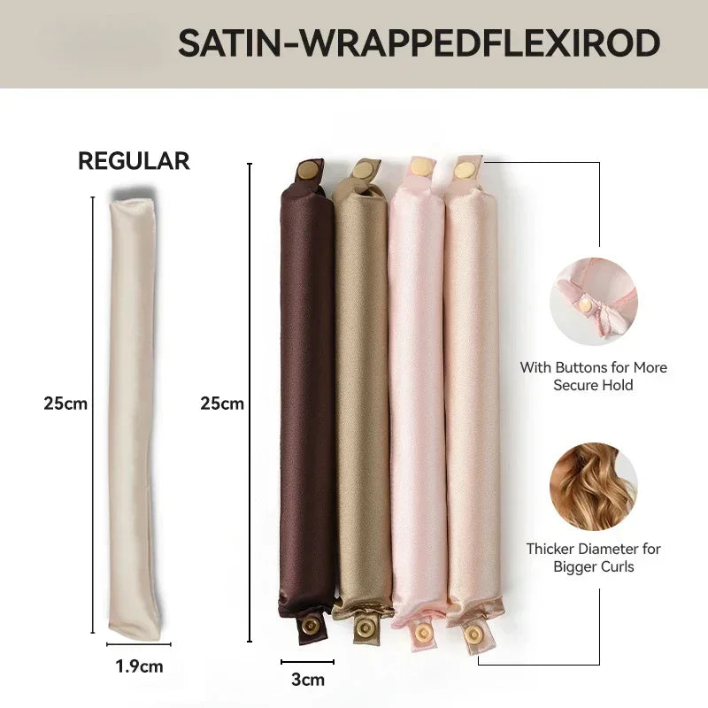 Heatless Hair Curler Set | Satin Flexi Rods for Overnight Curls