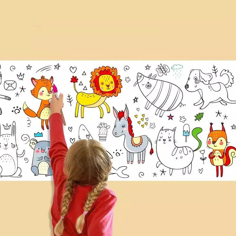 Children's Drawing Kit | 3m Long Doodle Paper Rolls for Creative Fun