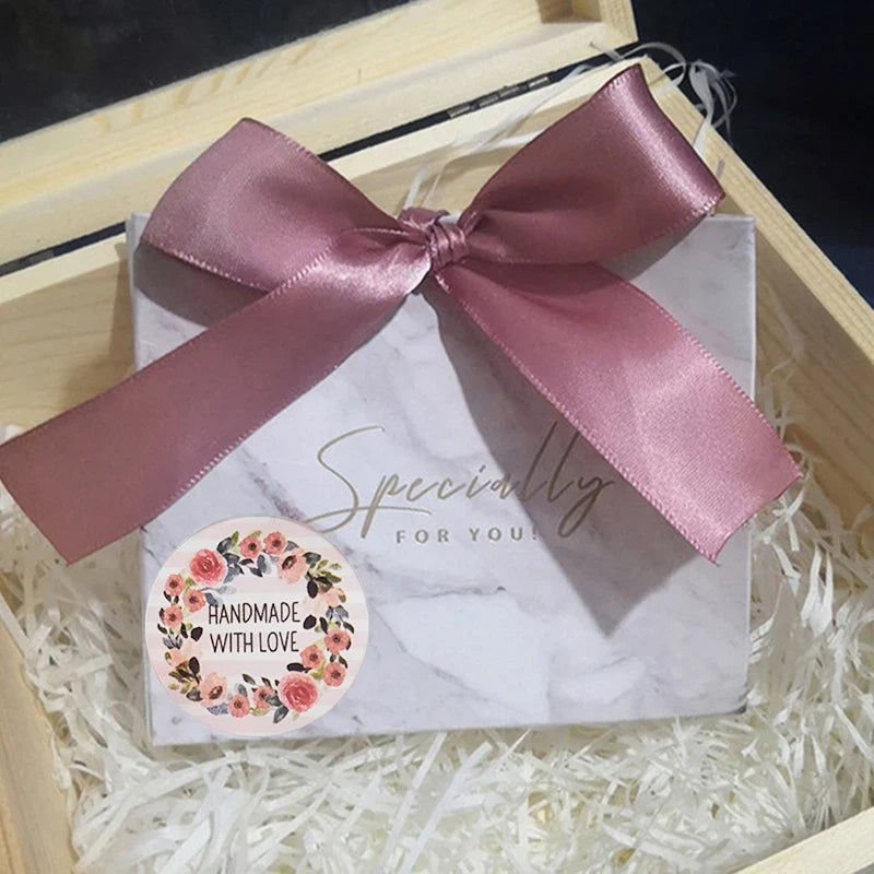 100-500 Flower Thank You Stickers for Small Business Packaging | Handmade Love Labels