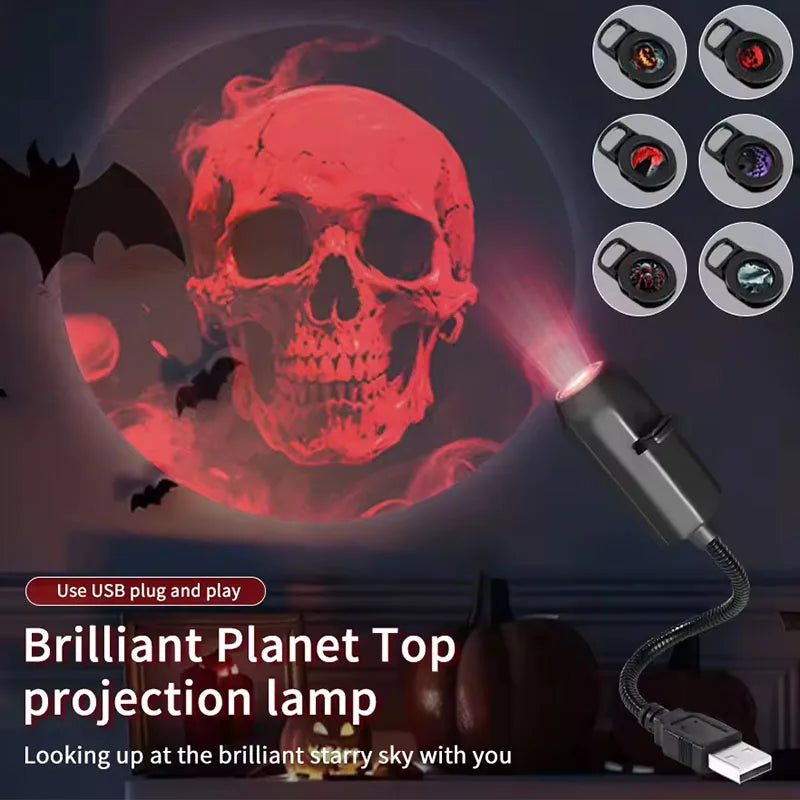 Skull Projection Lamp | Switchable Pattern LED Night Light