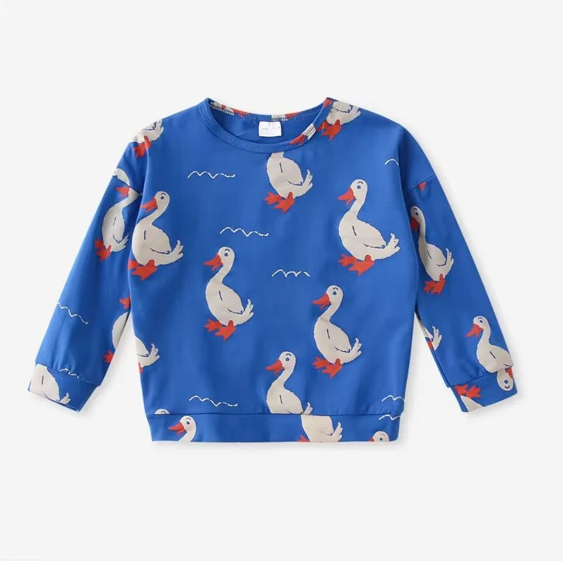 Kids Cotton Sweatshirt | Unisex Cartoon Top for Toddlers