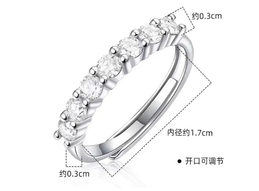 Moissanite Wedding Ring for Women | S925 Sterling Silver White Gold Plated Bridal Band