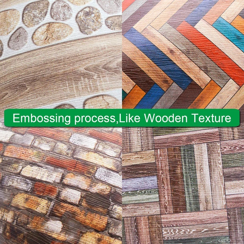1:12 Dollhouse Miniature Grain Floor Wallpaper Tiles Sticker | Bathroom Living Room Decor
