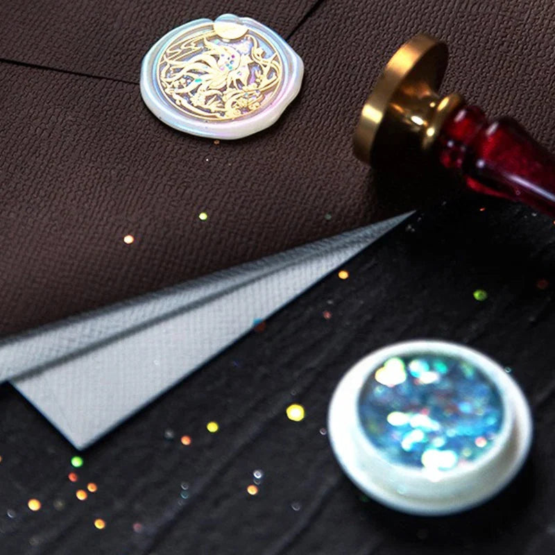 Fire Lacquer Glitter Wax Seal Stamp | DIY Invitation Decor