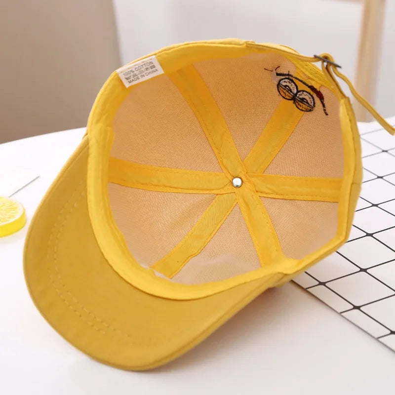 Kids Unisex Baseball Cap with M Letter Embroidery | Adjustable Cotton Sun Hat