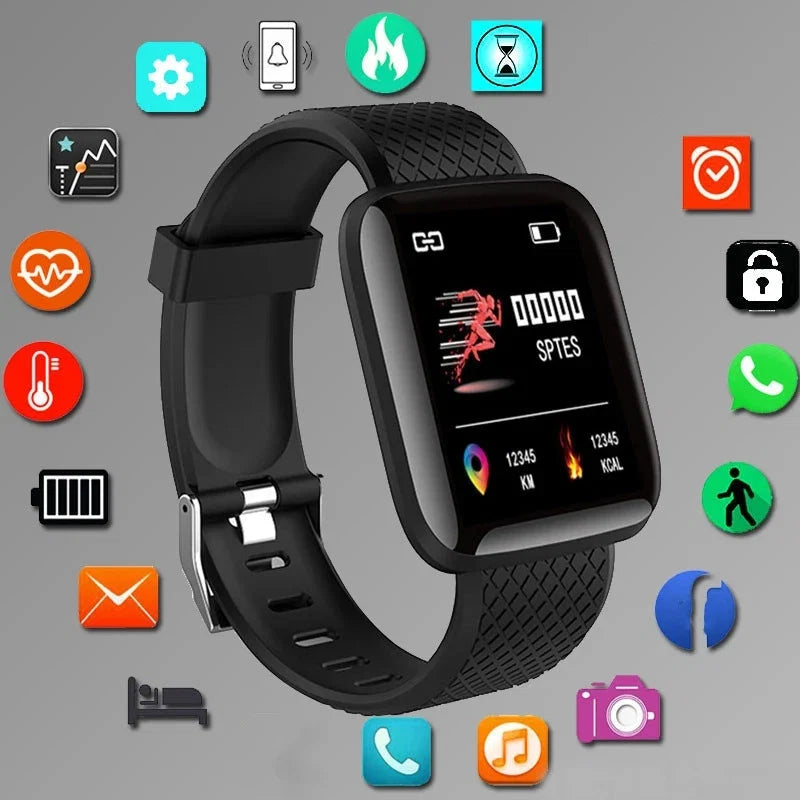 116 Smartwatch for Men Women | Fitness Tracker with Heart Rate Monitor and Message Alerts