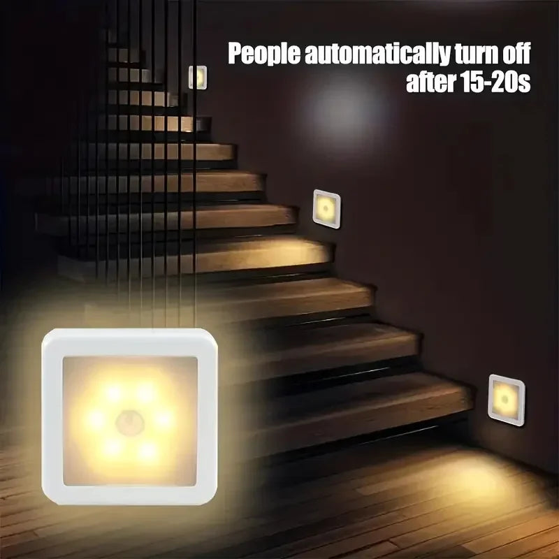 6LED Motion Sensor Night Light | Wireless Battery Operated Puck Lamp for Closet, Stair, Hallway
