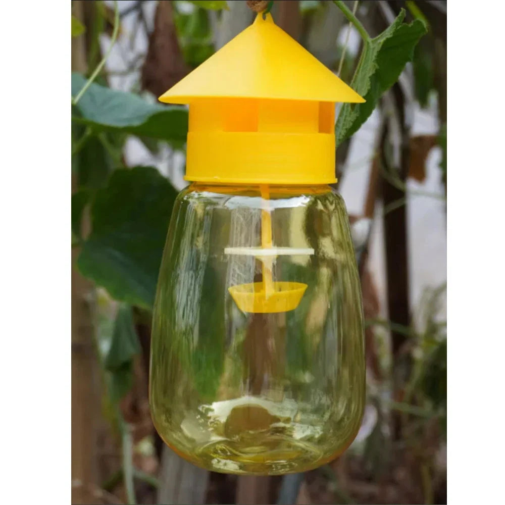 Fruit Fly Trap Killer | Yellow Plastic Drosophila Trap for Orchard and Garden Pest Control
