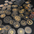 70 pcs Glitter Gold PET Adhesive Stickers | Waterproof Transparent Label Set
