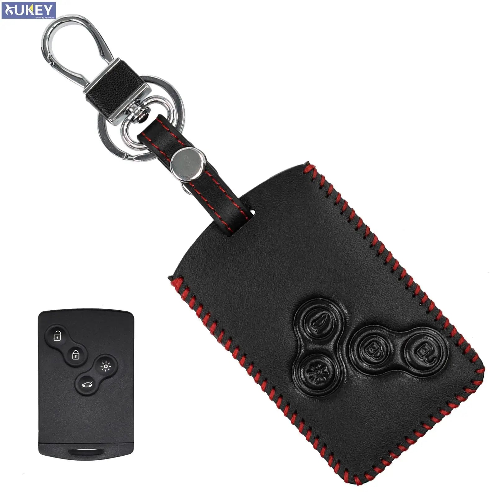 Renault Key Cover Leather 4 Button | XUKEY Car Remote Key Shell Case