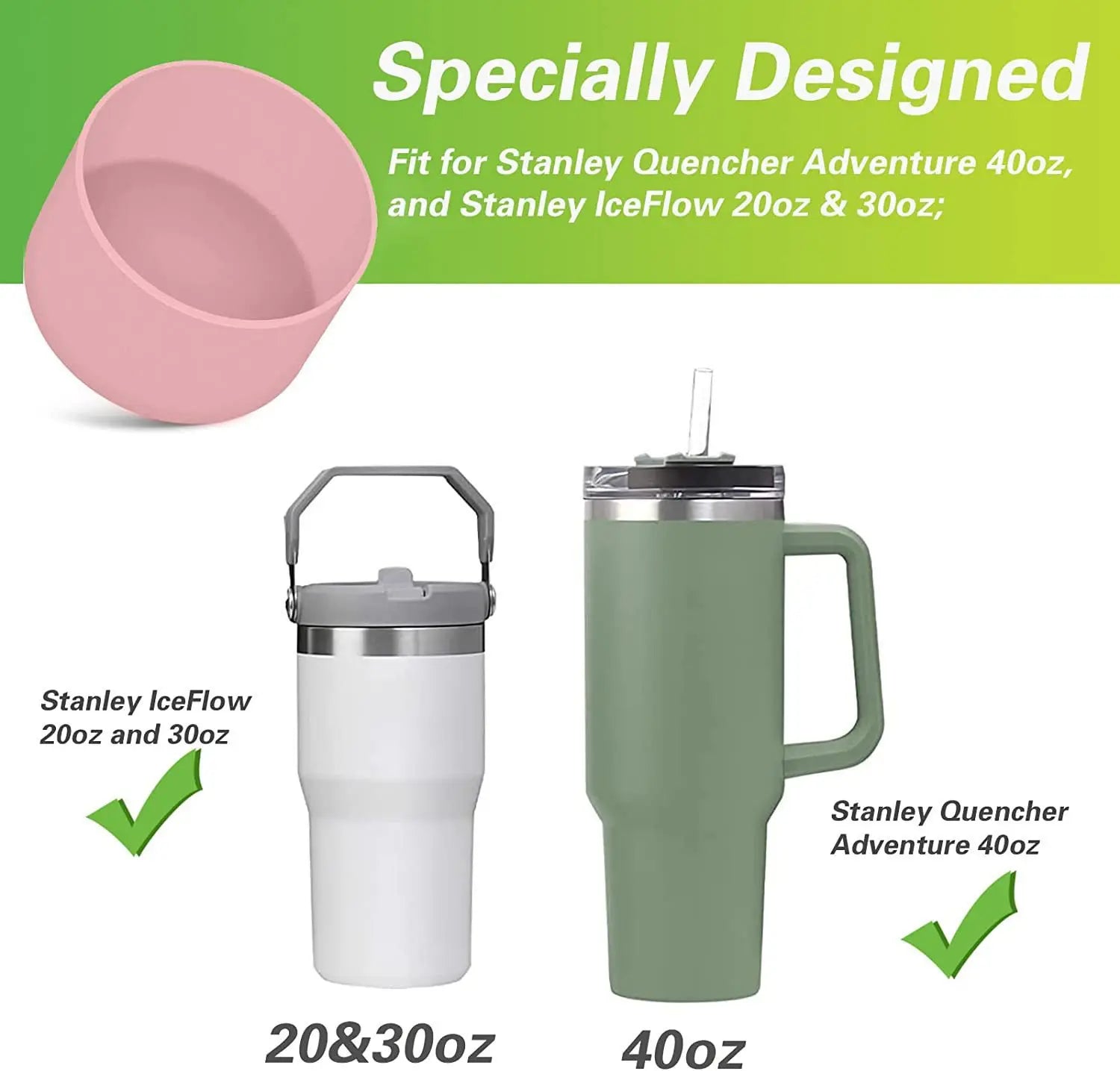 75MM Silicone Boot Bottom Sleeve Cover for Stanley 40oz Tumbler | Protective Cup Accessory