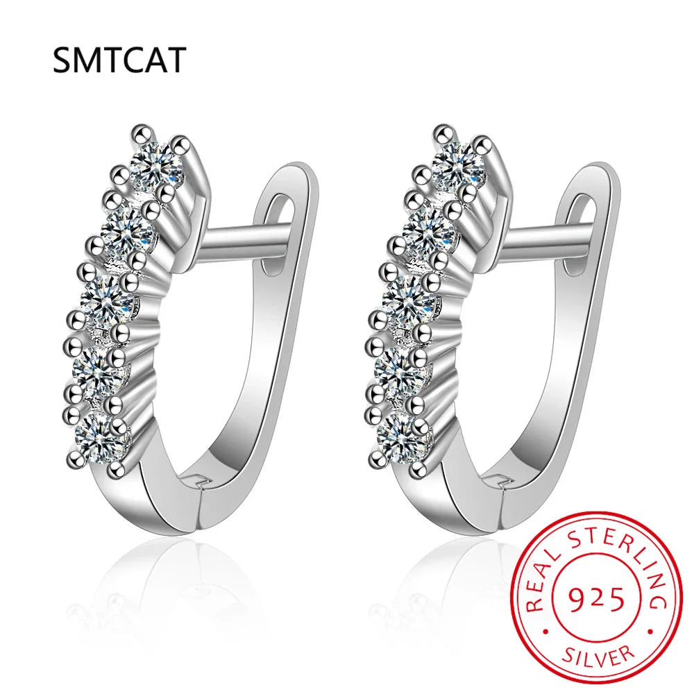 0.5ct Moissanite Stud Earrings for Women | 925 Sterling Silver Huggies