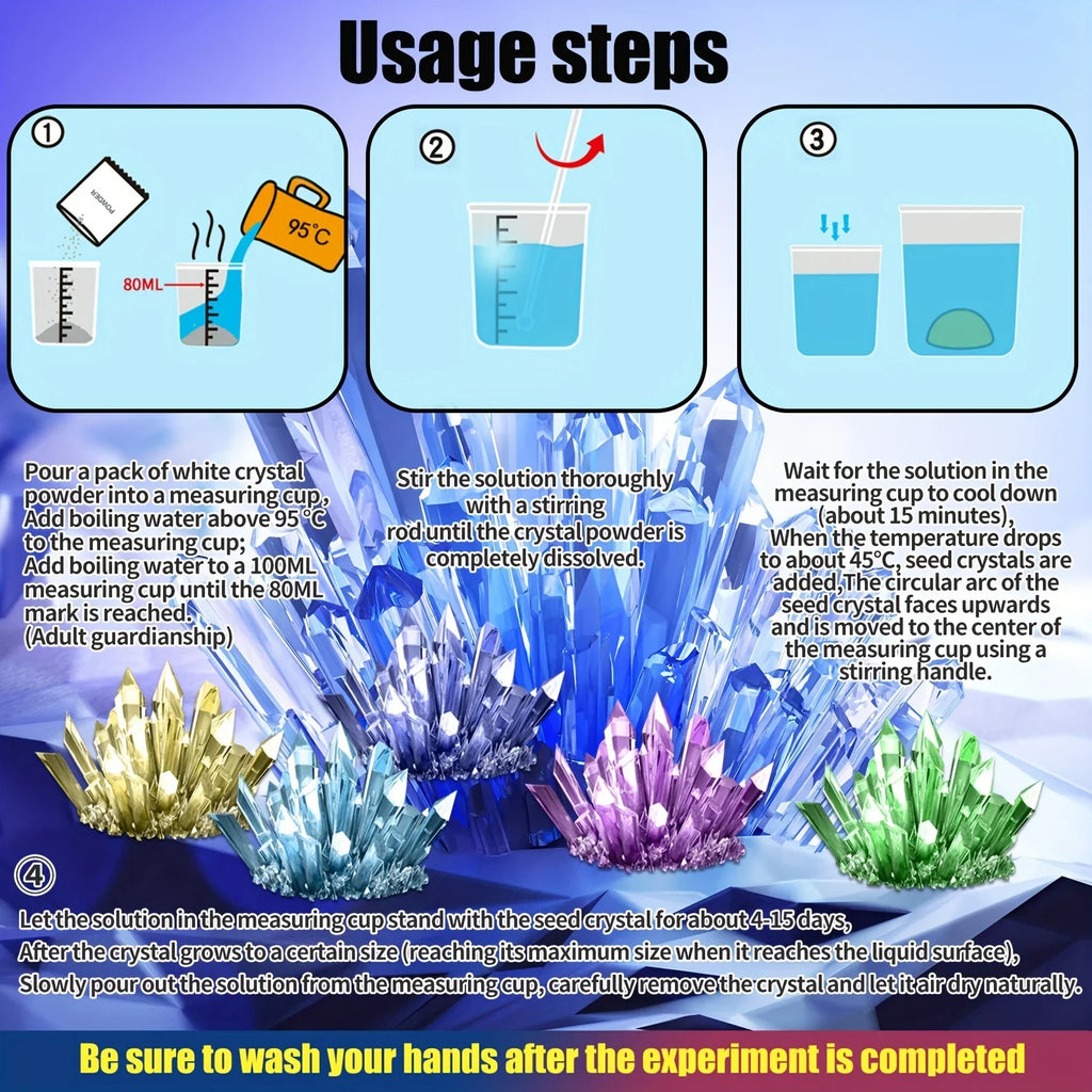 Crystal Growing Science Kit | DIY Educational STEM Toy for Kids