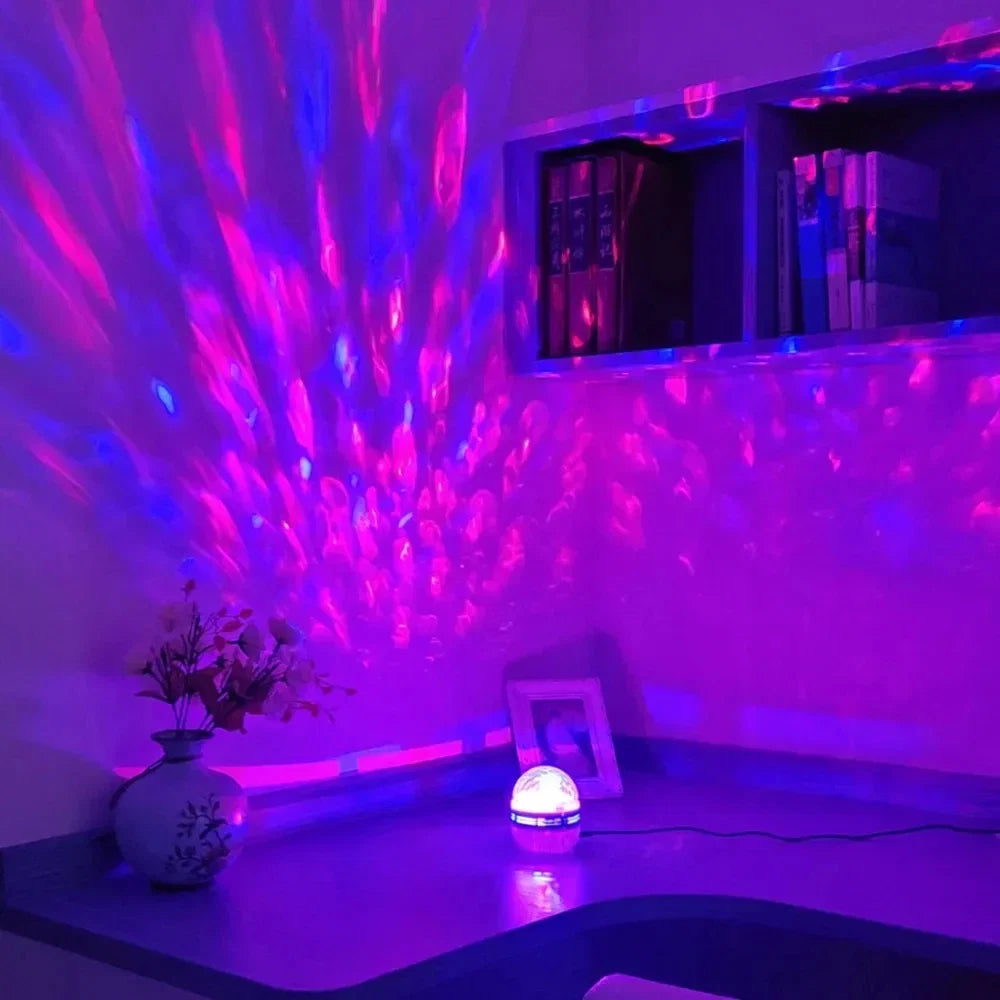 Starry Moon Projector Night Light | USB RGB Rotating Ambiance Lamp