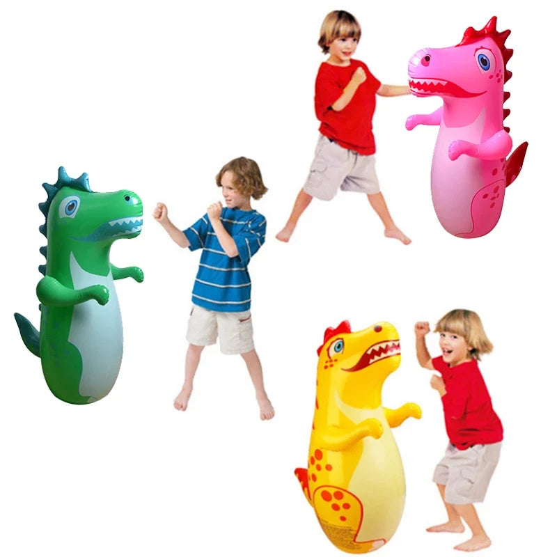 Inflatable Punching Bag for Kids and Adults | 90 cm Dinosaur Tumbler Boxing Toy