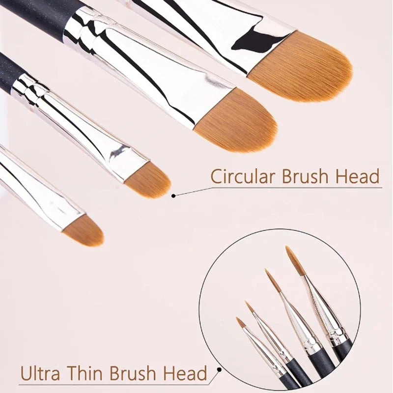 Flat Round Ultra-thin Foundation Concealer Makeup Brush | Professional Contour Liquid Cream Make-up Tool 4 Sizes