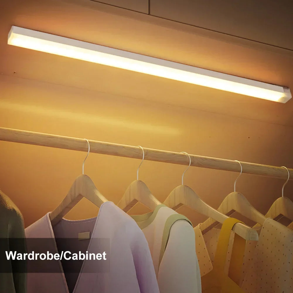 Rechargeable Motion Sensor LED Under Cabinet Light | Dimmable Night Light for Closet Stairs Aisle
