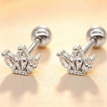 Heart Stud Earrings for Women | Hypoallergenic Screw Back Piercing Jewelry