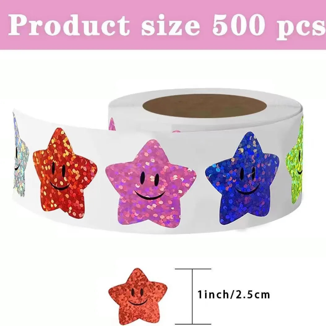 Star Stickers for Thank You Cards and Packaging | Round Labels for Photocard Decor