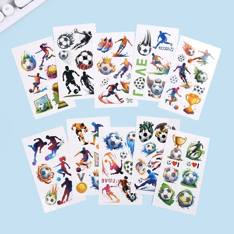 10pcs Soccer Temporary Tattoo Stickers | Kids Birthday Party Favors