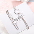 Silver Asymmetrical Geometric Drop Earrings | Trendy Punk Hip Hop Jewelry for Women