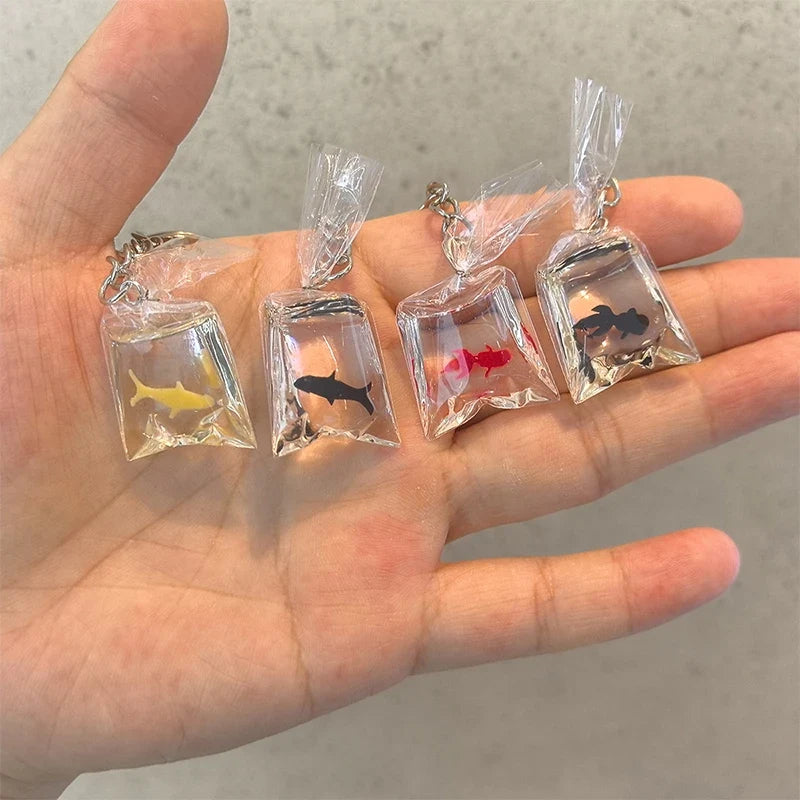 Creative Simulation Goldfish Keychain | Transparent Carp Pendant for Backpack