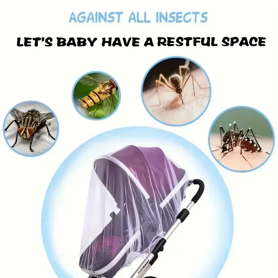 Baby Stroller Mosquito Net with Full Coverage | Sunshade and Windshield Mesh