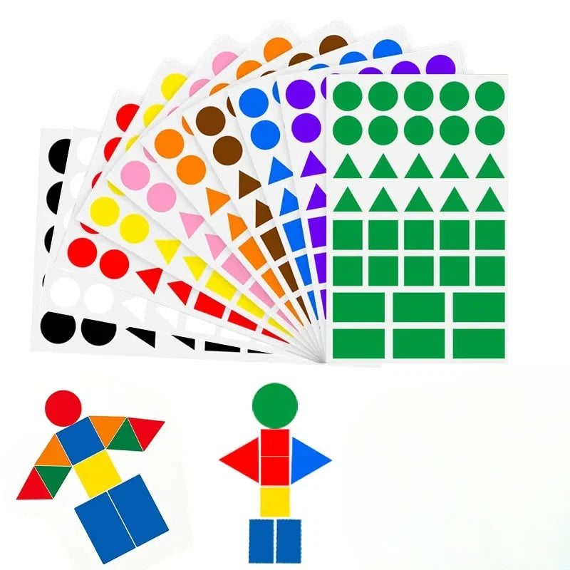 Colorful Triangle Dot Stickers for Kids | Geometry Scrapbook Labels