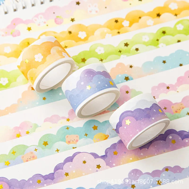 Kawaii Gradient Clouds Washi Tapes | DIY Scrapbooking and Journaling Stickers