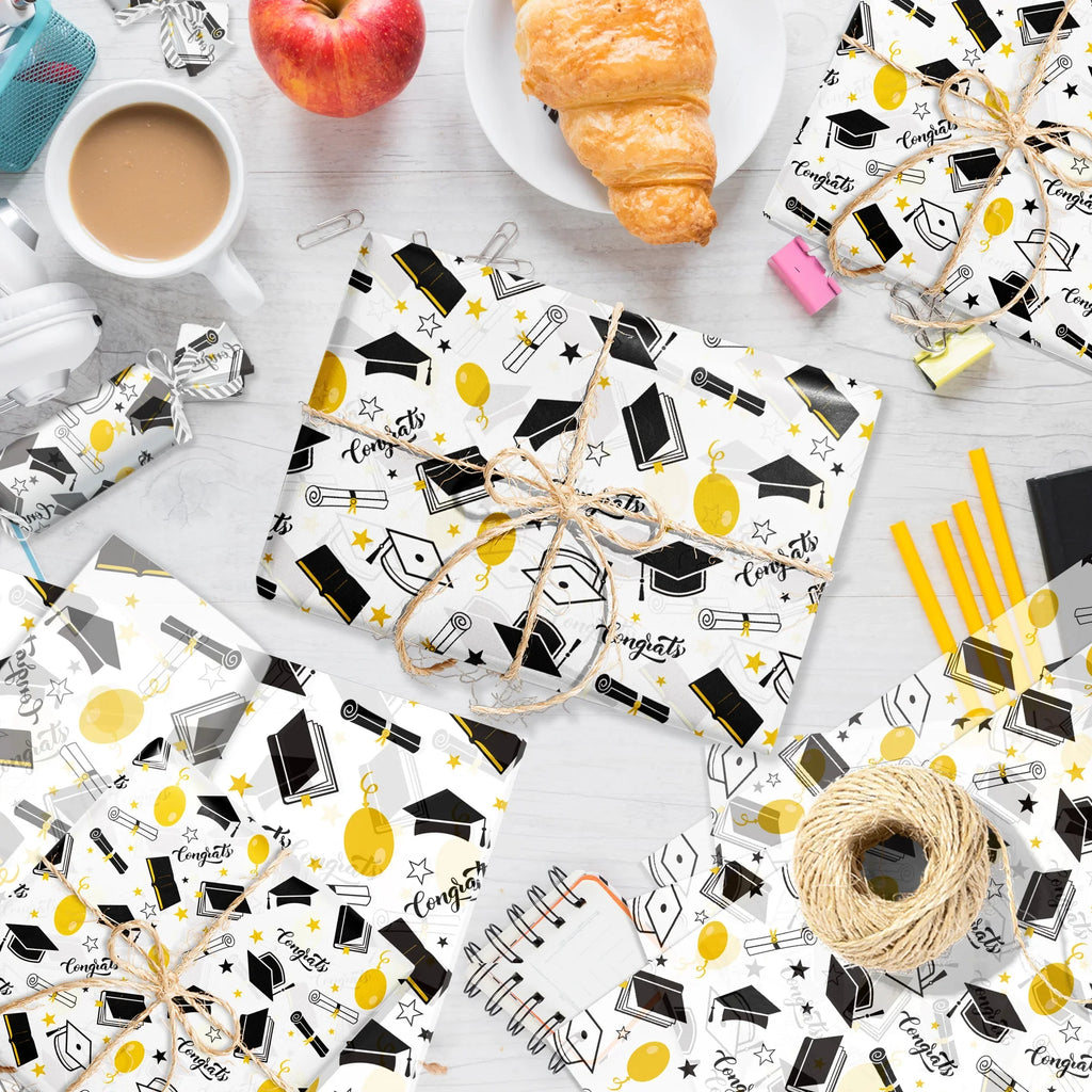 15/35pcs Graduation Gift Wrapping Paper | School Party Supplies