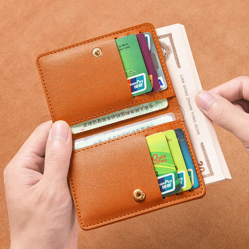 Mini Foldable Card Wallet | Unisex Soft Leather Driver's License Holder